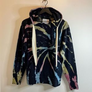 NWT Sandrine Rose Black Rainbow Tie-Dye Reggae Sweatshirt, R2028B sz XS